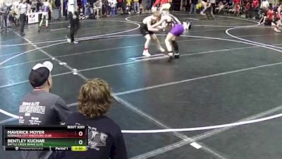 100 lbs Quarterfinal - Bentley Kuchar, Battle Creek Brave Elite vs Maverick Moyer, Nebraska City Wrestling Club