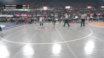 G - 130 lbs Cons. Semi - Anola Naugle, Arlee (Girls) vs Harley Labuda, Big Sandy (Girls)