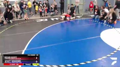 85 lbs Round 1 - Wyatt Wagoner, Mid Valley Wrestling Club vs Myles Scott, Lions Den Wrestling Club