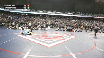 6A 144 lbs Semifinal - James Campos, White Oak High School vs Jose Salinas, Union Pines High School