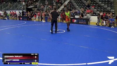 165 lbs Cons. Round 1 - Keishawn Triplett, IL vs Emmett Shedek, IA