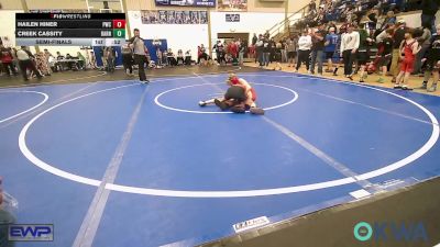 75 lbs Semifinal - Hailen Hiner, Pawnee Wrestling Club vs Creek Cassity, Barnsdall Youth Wrestling