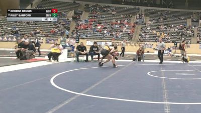 157 lbs Quarterfinal - Riley Sanford, Spencer County vs George Dennis, Harrison County
