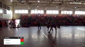 285 lbs 3rd Place - Drayton Wines, Sc vs Jamier Ferere, Nc