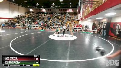 85 lbs Champ. Round 1 - Andrew Barham, Lincoln Middle School vs Jace Porter, Lander Middle School