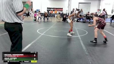 92 lbs Round 5 (8 Team) - Michael Wengrznek, Mat Assassins Grey vs Miles Haynes, Terps Xtreme