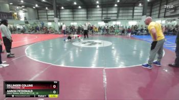 113 lbs Round 4 (6 Team) - Dillinger Collins, FCA WRESTLING vs Aaron McDonald, GREAT BRIDGE WRESTLING CLUB