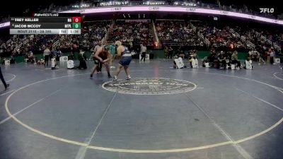 2A 285 lbs Champ. Round 1 - Trey Keller, Maiden High School vs Jacob McCoy, Mt Pleasant