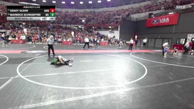 51 lbs Champ. Round 1 - Grady Olson, River Valley Youth Wrestling vs Maverick Schroepfer, Melrose-Mindoro