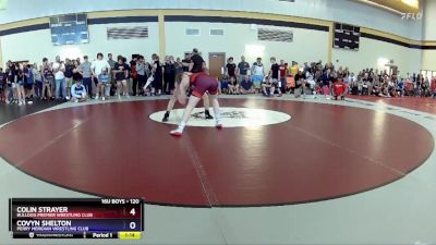 120 lbs Champ. Round 1 - Colin Strayer, Bulldog Premier Wrestling Club vs Covyn Shelton, Perry Meridian Wrestling Club