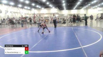 58 lbs Consolation - Dayvion Espino, Oakdale, Wrestling vs Hunter Rauschenberger, Pomona Elite