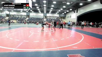 157 lbs Cons. Round 2 - Wyatt Howard, Cumberland (Tenn.) vs Kaden Purler, LANDER