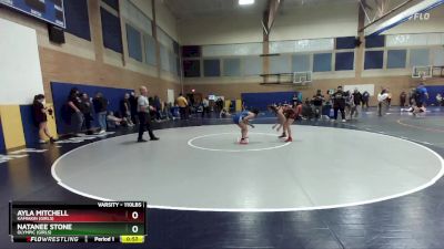 110lbs Cons. Round 5 - Ayla Mitchell, Kamiakin (Girls) vs Natanee Stone, Olympic (Girls)