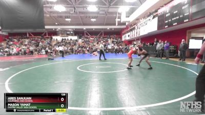 128 lbs Cons. Round 5 - Mason Yamat, Castro Valley High School vs Ares SanJuan, California High School