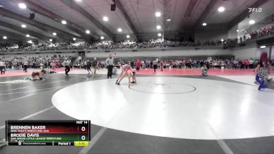 155 lbs Quarterfinal - Brennen Baker, Nixa Youth Wrestling-AAA  vs Brodie Davis, Oak Grove Little League Wrestling Club-AAA