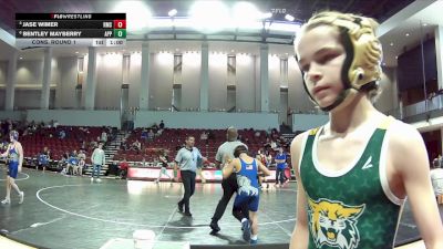 63 lbs Cons. Round 1 - Jase Wimer, Riverheads Middle School vs Bentley Mayberry, Appomattox