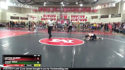 80 lbs Cons. Round 3 - Layton Gilbert, KFM WRESTLING vs Chase Greig, Buffalo