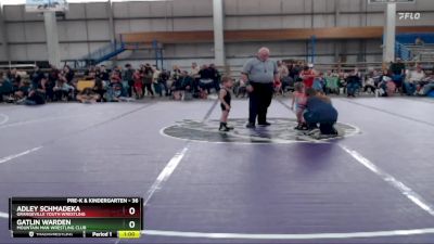 36 lbs Round 3 - Adley Schmadeka, Grangeville Youth Wrestling vs Gatlin Warden, Mountain Man Wrestling Club