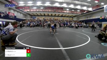 52 lbs Quarterfinal - Jaxxe Madrid, Iron Will Wrestling Club vs Caleb Boyd, Harrah Little League Wrestling