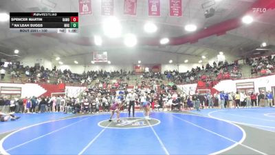 100 lbs 1st Place Match - Na`Leah Suggs, Mishawaka High School vs Spencer Martin, Kokomo