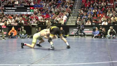 3A-132 lbs Semifinal - Ryker Graff, Waverly-Shell Rock vs TJ Koester, Bettendorf