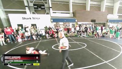 78 lbs Quarters & Wb (16 Team) - Braxten Serrano, Stout vs Archy Gardner, South Central Utah