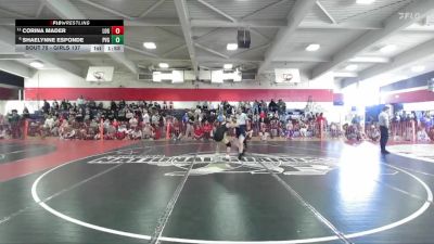 Girls 137 lbs Champ. Round 1 - Corina Mader, Live Oak Girls vs Shaelynne Esponde, Pleasant Valley Girls