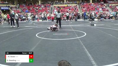 49 lbs Cons. Round 4 - Nolan Rowe, Nebraska Wrestling Academy vs Dean Geesling, Chase County Wrestling Club