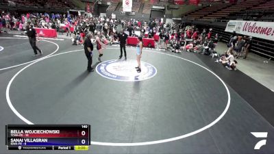 140 lbs Placement Matches (16 Team) - Bella Wojciechowski, TCWA-FR vs Sanai Villagran, IEWA-FR