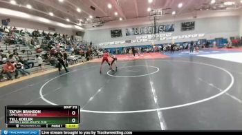 100 lbs Cons. Round 3 - Tell Edeler, Greybull Basin Athletic Club vs Tatum Branson, Camel Kids Wrestling