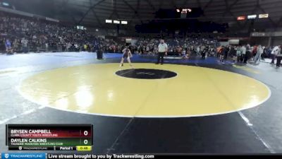 106 lbs Champ. Round 1 - Daylen Calkins, Thunder Mountain Wrestling Club vs Brysen Campbell, Clark County Youth Wrestling