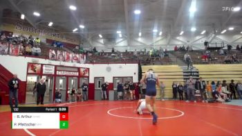 132 lbs Cons. Round 3 - Brayd Arthur, Oak Hill Wrestling Club vs Peyton Pfettscher, Evansville F.j. Reitz