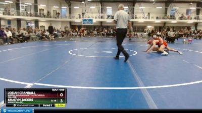 Silver 125 lbs Cons. Round 4 - Josiah Crandall, Northland Community & Technical College vs Khadyn Jacobs, Augustana (IL)