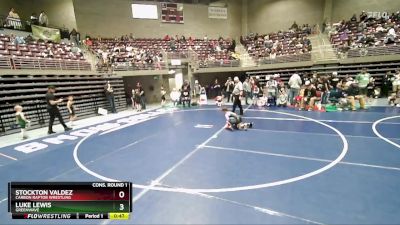 59 lbs Cons. Round 1 - Luke Lewis, Greenwave vs Stockton Valdez, Carbon Raptor Wrestling