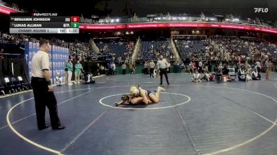 2A 144 lbs Champ. Round 1 - Lukas Allman, Mt Pleasant vs Benjamin Johnson, Seaforth High School