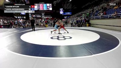106 lbs Cons. Quarters - Colton Wyller, IL vs Kosta Hatzigeorgiou, MO