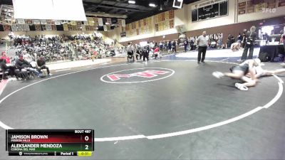 132 lbs Cons. Round 2 - Aleksander Mendoza, Corona Del Mar vs Jamison Brown, Mission Hills