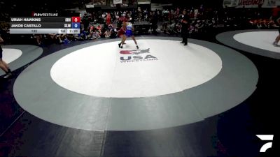 132 lbs Uriah Hawkins, SDIKWA - San Diego-Imperial Kids Wrestling Association vs Jakob Castillo, SJWA - San Joaquin Wrestling Association