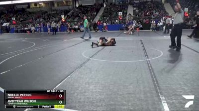 110 lbs Champ. Round 1 - Avei`yeah Wilson, Team Of Hard Knox vs Noelle Peters, Smoky Valley