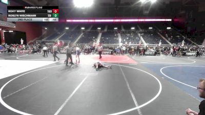 80 lbs 2nd Place - Roxy White, Thermopolis WC vs Roslyn Wiechmann, Ten Sleep Hyattville Scrappers