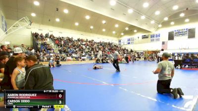 45 lbs Cons. Round 1 - Carson Oddo, LAWC vs Aaron Rodriguez, Powerline Wrestling