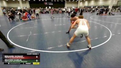 175 lbs Champ. Round 3 - Benjamin Vazquez, Toss Em Up Wrestling Academy vs Brayden Kahelin, Lake Gibson High School Wrestling