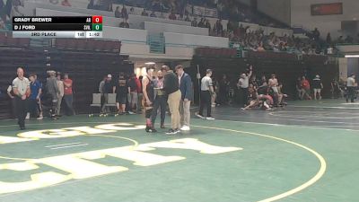 138 lbs 3rd Place - Grady Brewer, Ashley Ridge vs D J Ford, Summerville