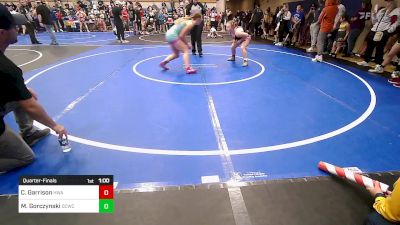 138 lbs Quarterfinal - Colby Garrison, HURRICANE WRESTLING ACADEMY vs Macy Gorczynski, Dark Cloud Wrestling Club