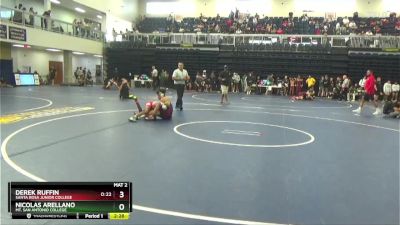 125 lbs Quarterfinal - Nicolas Arellano, Mt. San Antonio College vs Derek Ruffin, Santa Rosa Junior College