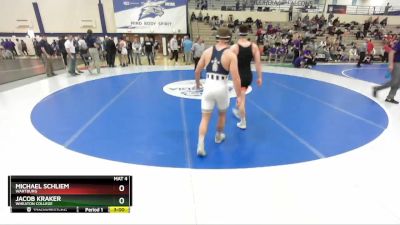 174 lbs 3rd Place Match - Jacob Kraker, Wheaton College vs Michael Schliem, Wartburg