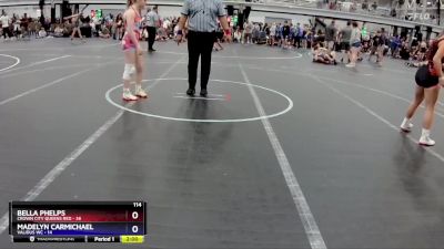 114 lbs Round 7 (8 Team) - Bella Phelps, Crown City Queens Red vs Madelyn Carmichael, Validus WC