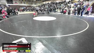 67 lbs Cons. Round 3 - Cohen Anderson, Team Temecula /Pin Club vs Joshua Fakhoury, Temecula