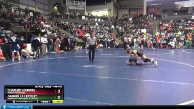 94-101 lbs Round 2 - Charlee Kounkel, Hinton Mathawks vs Gabriella LeColst, Nebraska Wrestling Academy