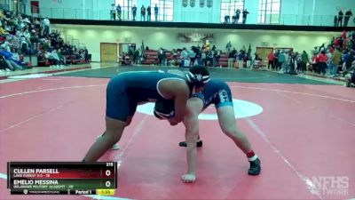 215 lbs Semifinals (8 Team) - Cullen Parsell, Lake Forest H S vs Emelio Messina, Delaware Military Academy